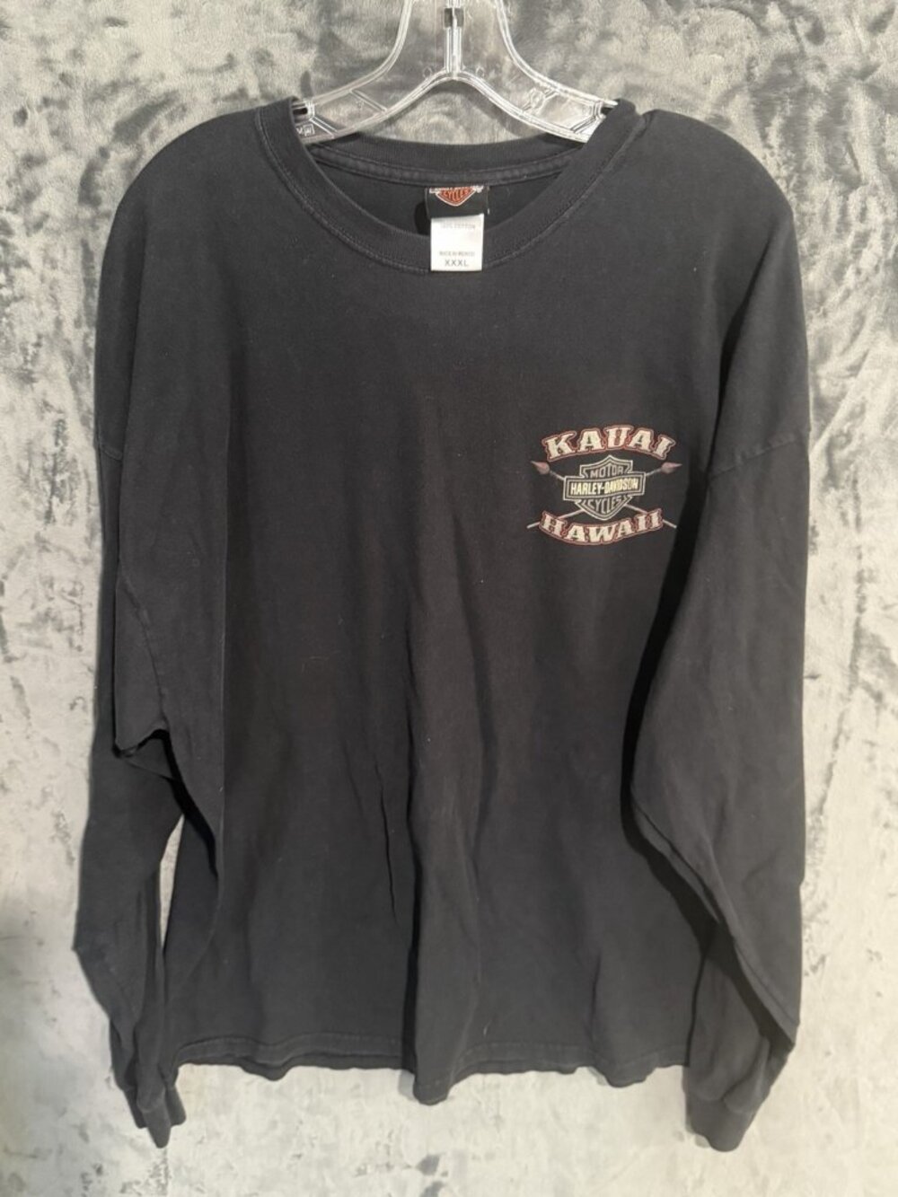Harley Davidson Shirt Kauai Hawaii Size XXXL Long Sleeve T-shirt Long Sleeve